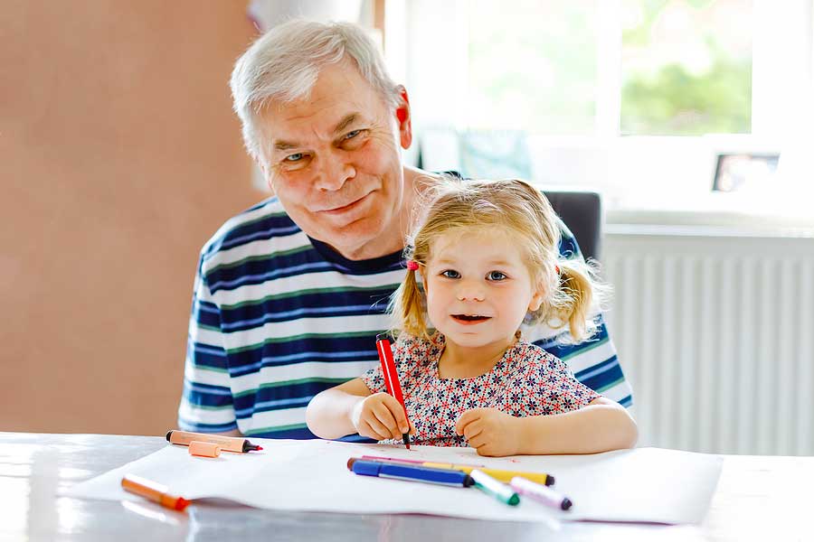 A grandfather with acute myeloid leukemia and his granddaughter