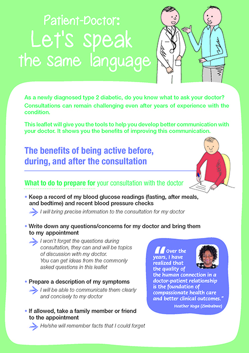 Cover of the "Patient-Doctor: Let's speak the same language" brochure