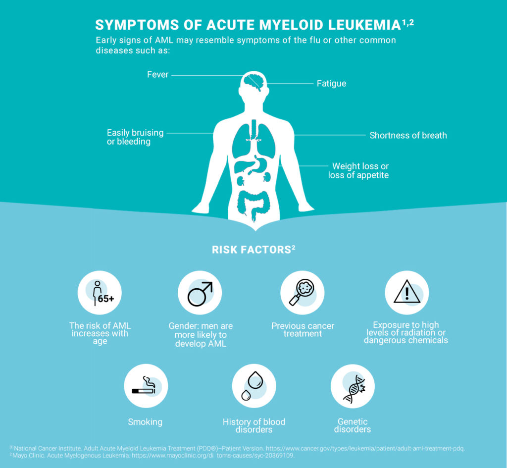 Symptoms of acute myeloid leukemia